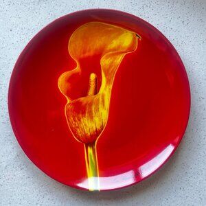 Signed Givenchy Les Fleurs De Parfums Red Calla Lily Decorative Plate 8.25"